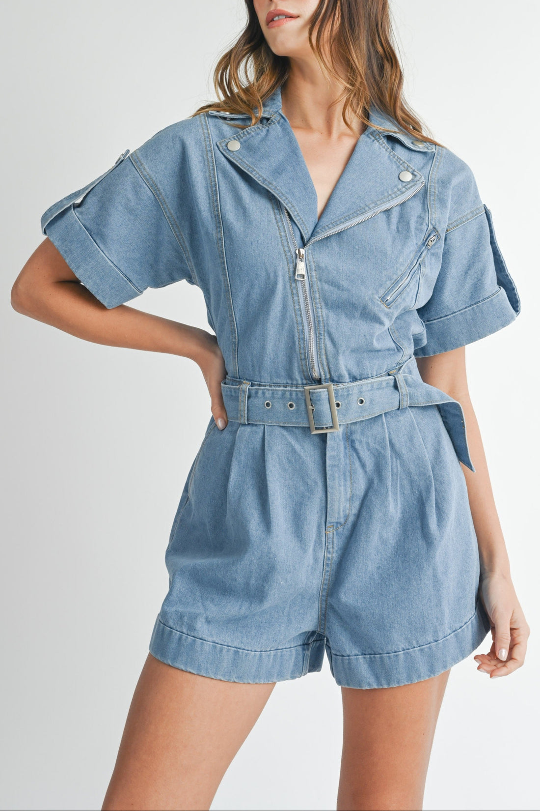 Moto Jacket Denim Romper