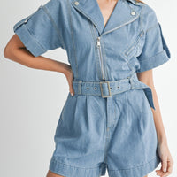 Moto Jacket Denim Romper