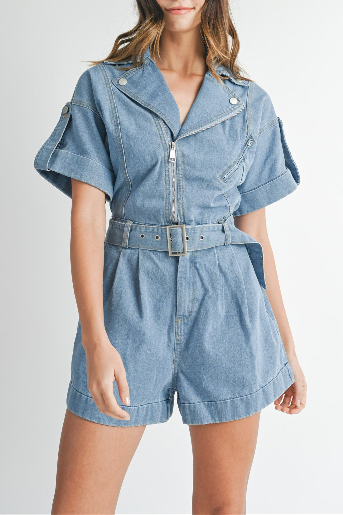 Moto Jacket Denim Romper