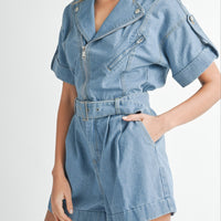 Moto Jacket Denim Romper