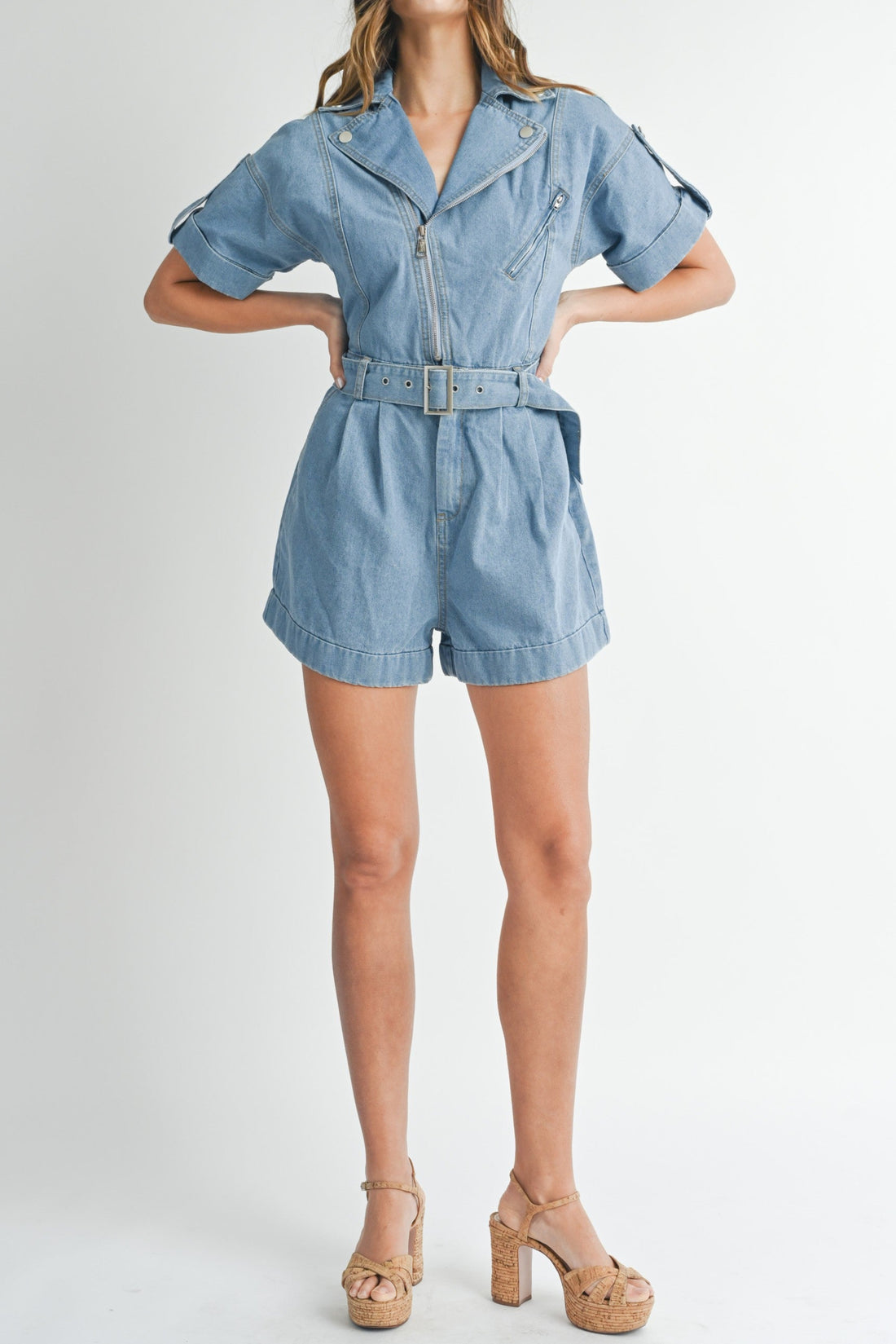 Moto Jacket Denim Romper