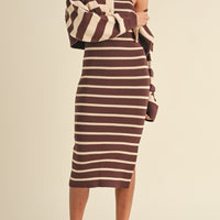 Bodycon Midi Dress and Crop Cardigan Set