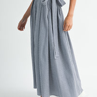 Gingham Cute Collar Crop Top & Maxi Skirt Set