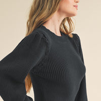 Ribbed Sweater Knit Mini Dress