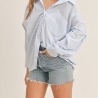 Oversized Stripe Button Down Shirt