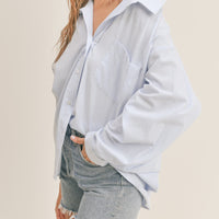 Oversized Stripe Button Down Shirt