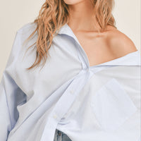 Oversized Stripe Button Down Shirt