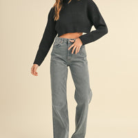 Basic Ribbed Crop Sweater