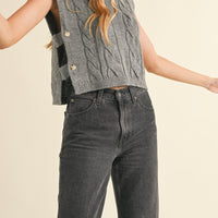 Cable Knit Open Side Vest