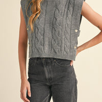 Cable Knit Open Side Vest