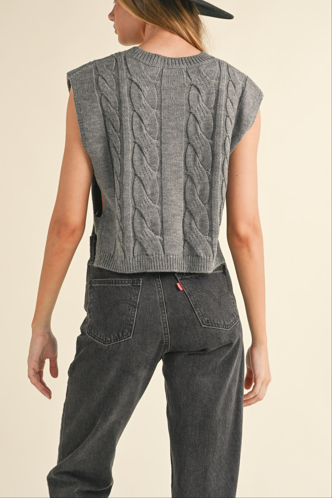 Cable Knit Open Side Vest