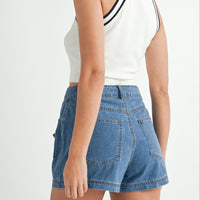 Halter Neck Contrast Knit Crop Top