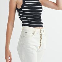 Halter Neck Striped Knit Top