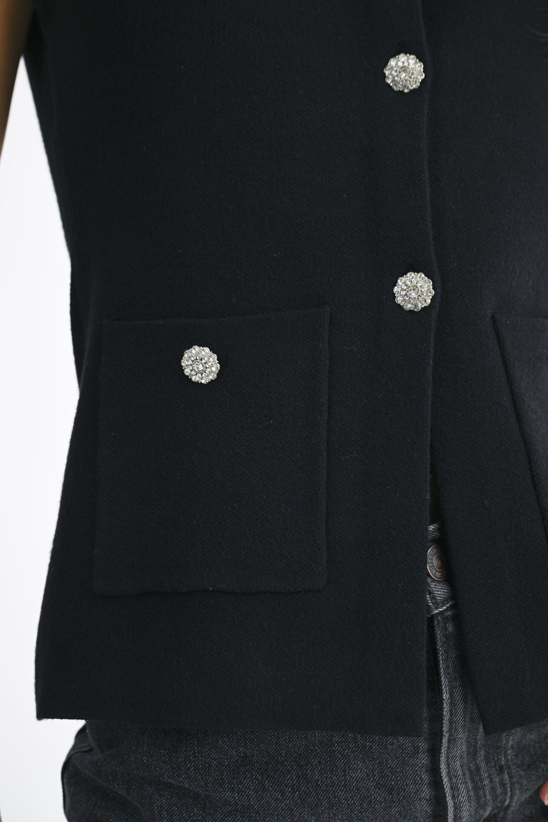 Jewel Button Down Sweater Vest