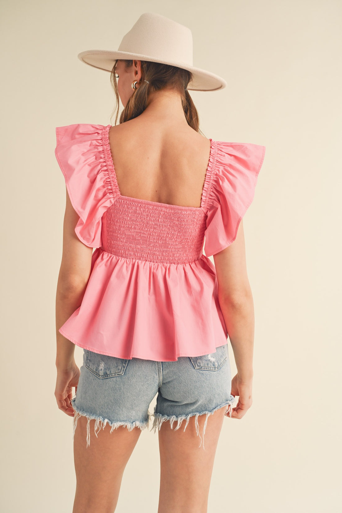Ruffle Sleeve Babydoll Top