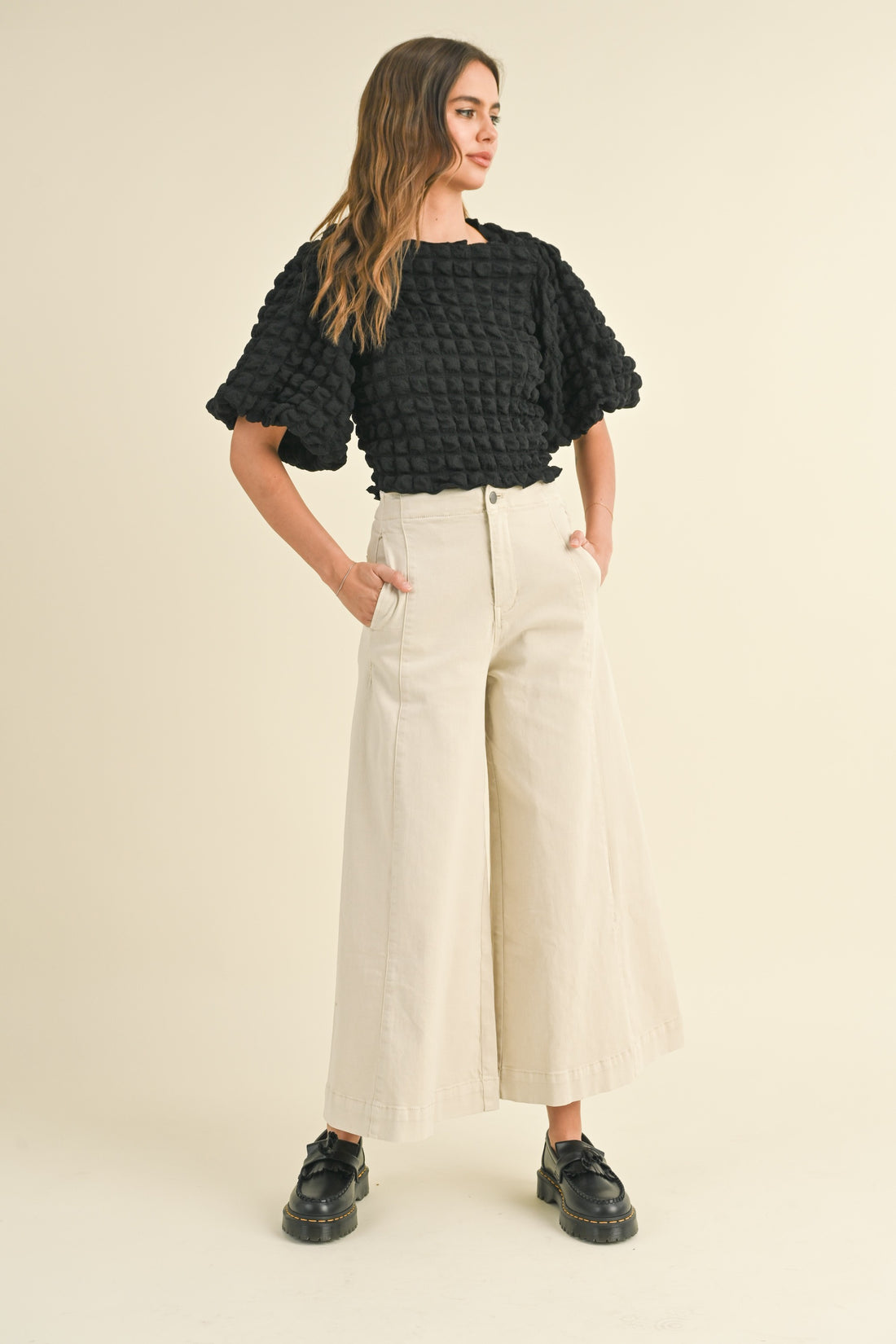 Stretched Wide Leg Premium Pants