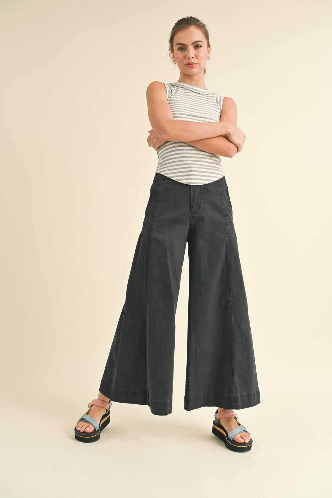 Stretched Wide Leg Premium Pants