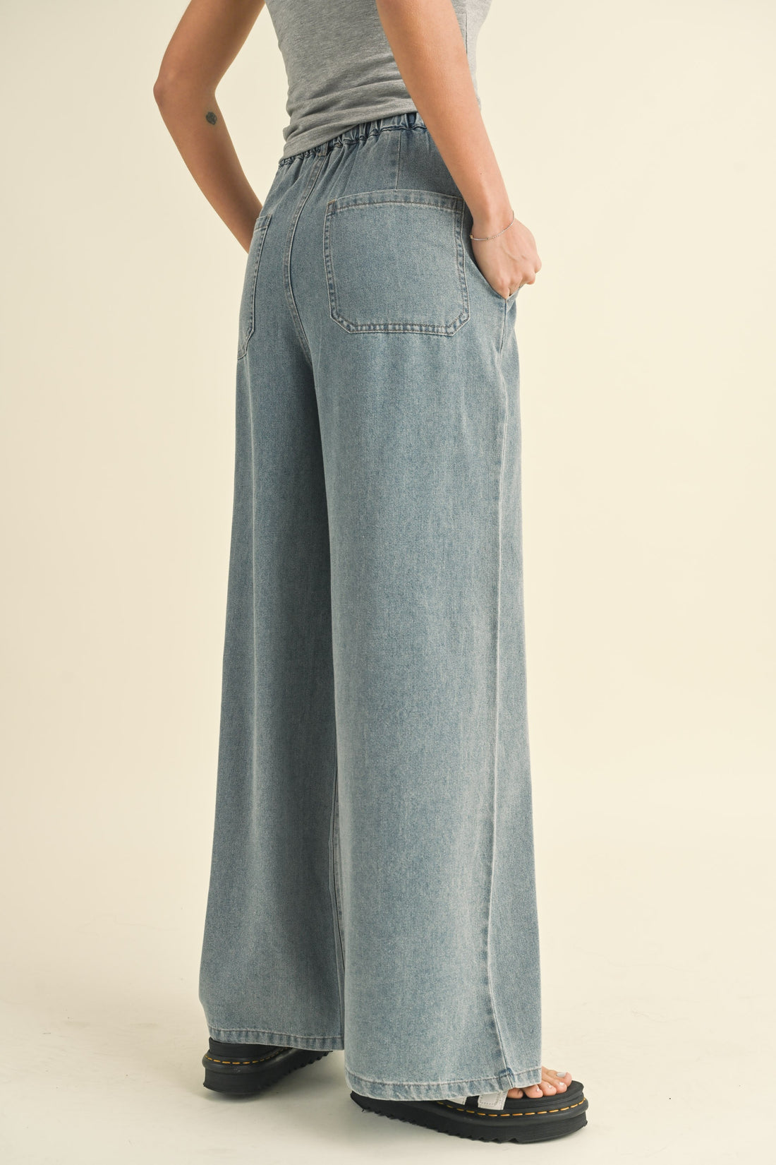 Denim Wide Leg Pants