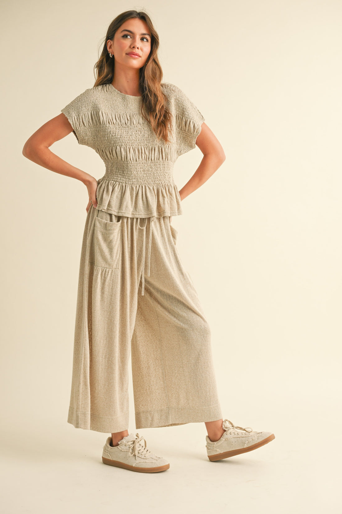 Smock Waist Big Pocket Comfy Pants