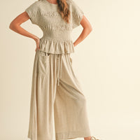 Smock Waist Big Pocket Comfy Pants