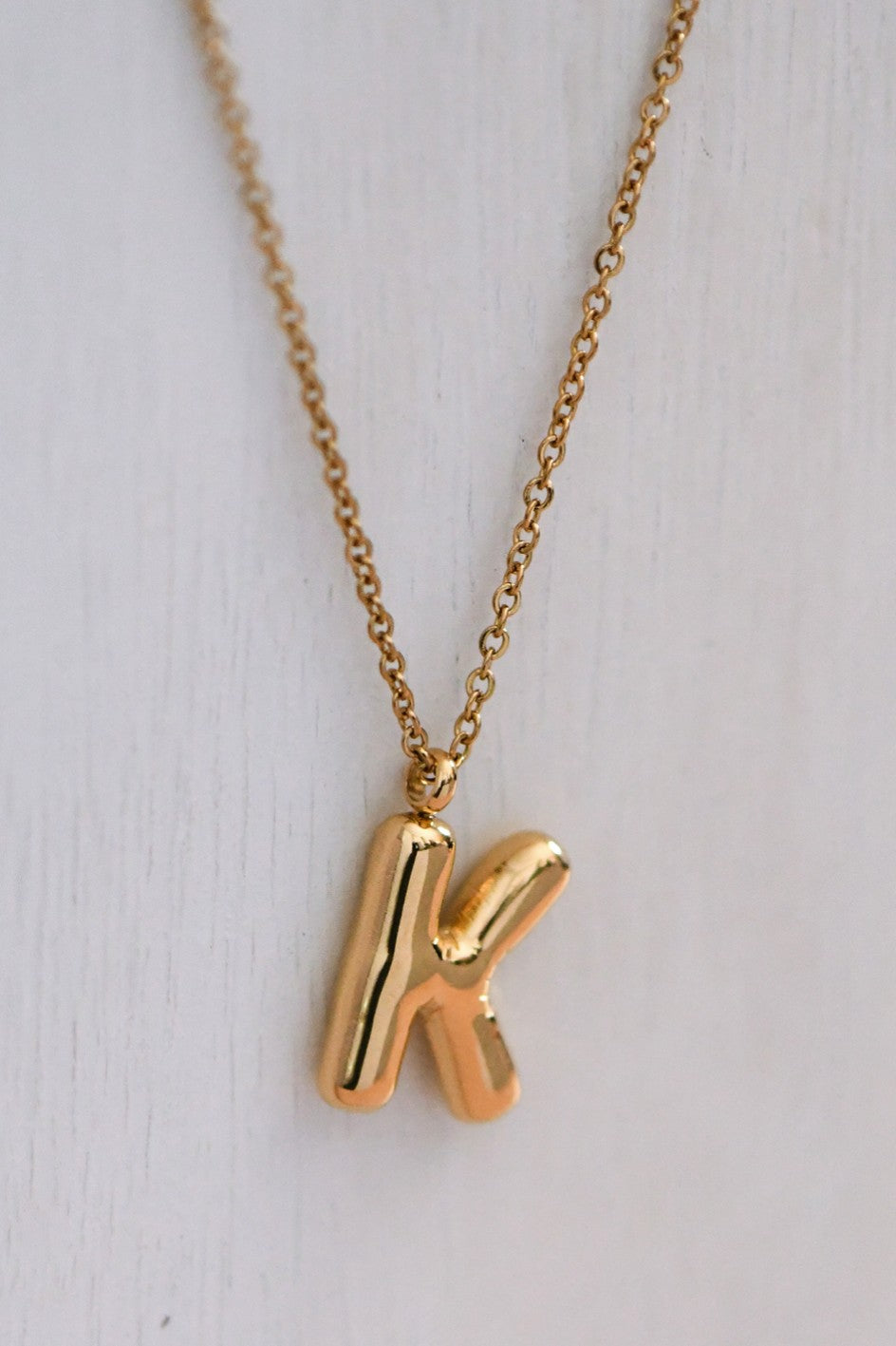 Balloon Initial Gold Necklace
