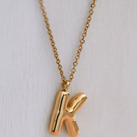 Balloon Initial Gold Necklace