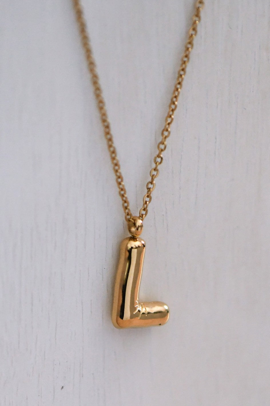 Balloon Initial Gold Necklace