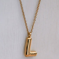 Balloon Initial Gold Necklace