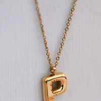 Balloon Initial Gold Necklace