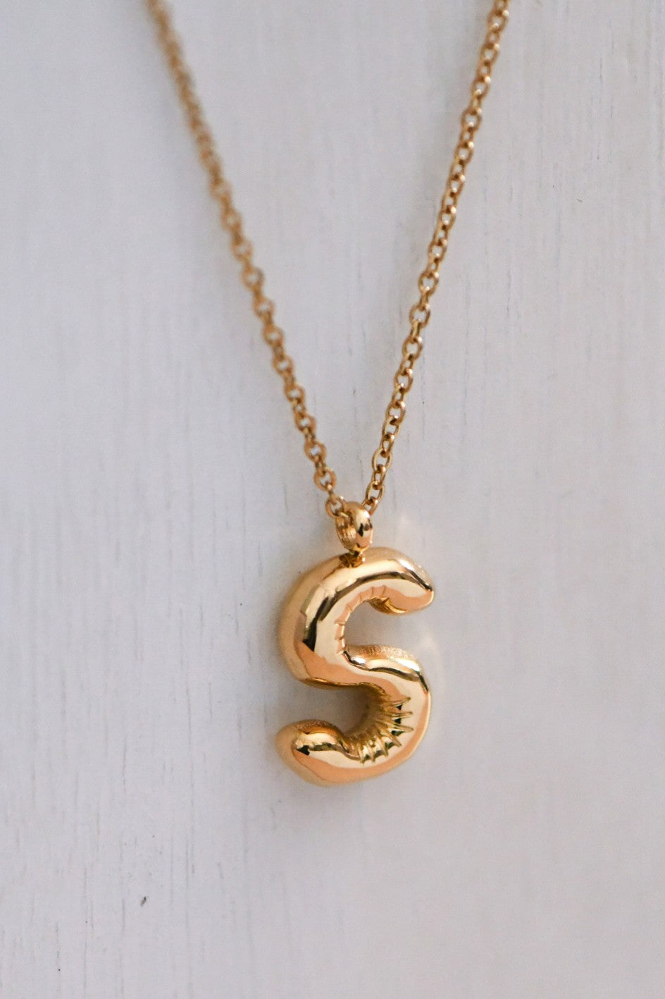 Balloon Initial Gold Necklace