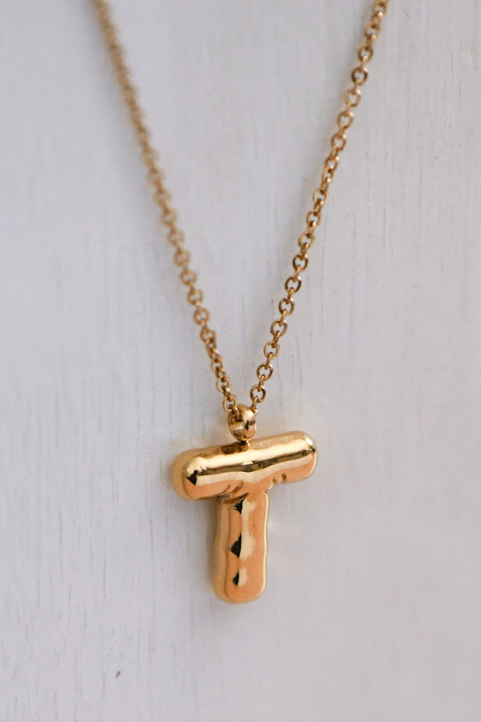 Balloon Initial Gold Necklace