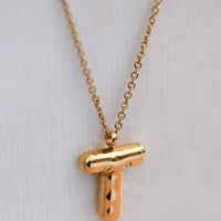 Balloon Initial Gold Necklace