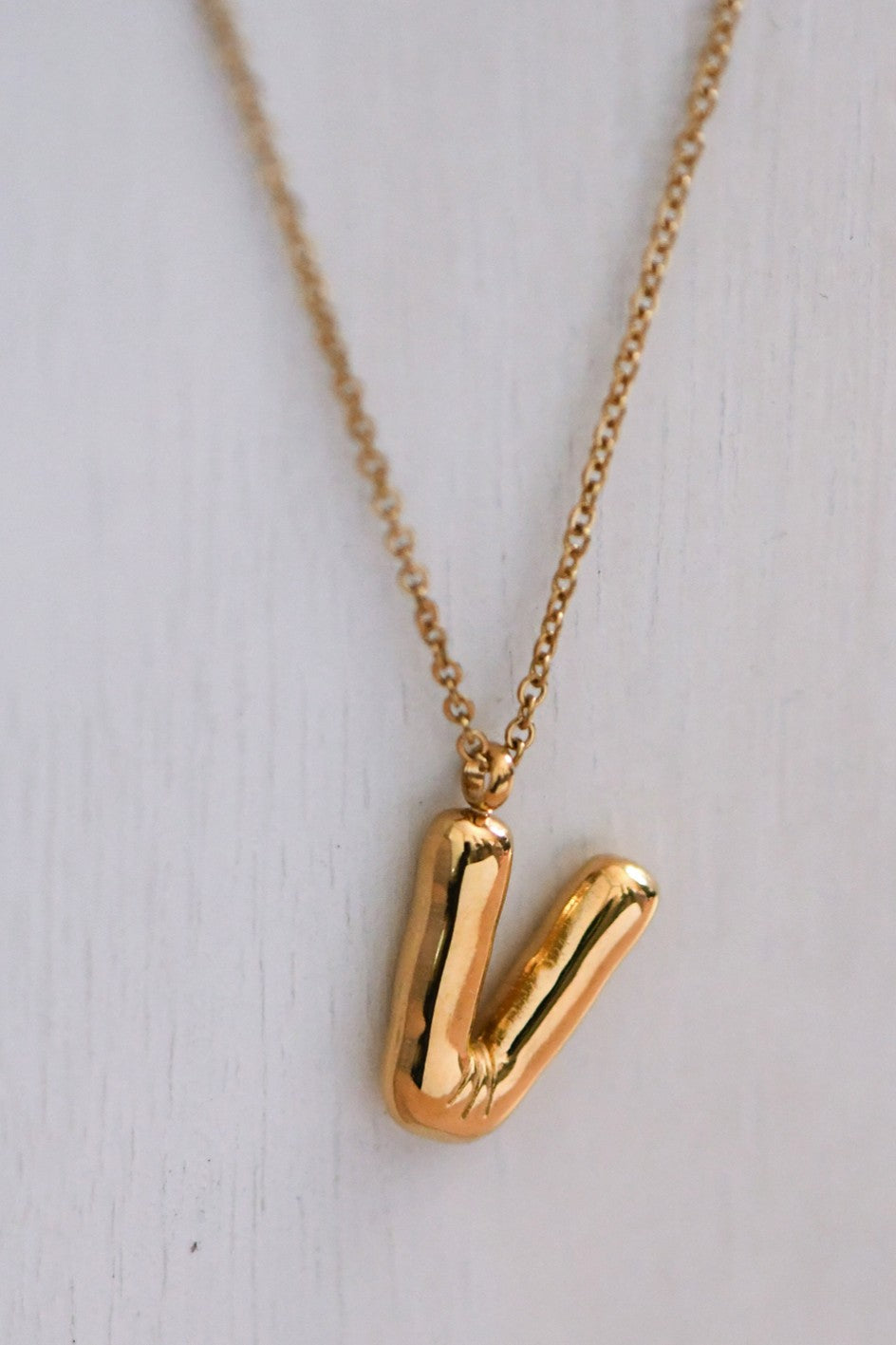 Balloon Initial Gold Necklace