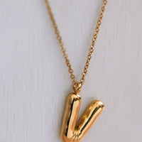 Balloon Initial Gold Necklace