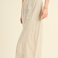 Linen Front Slit Maxi Skirt