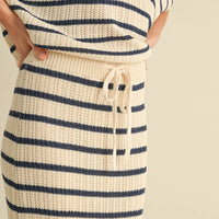 Striped Knit Midi Skirt