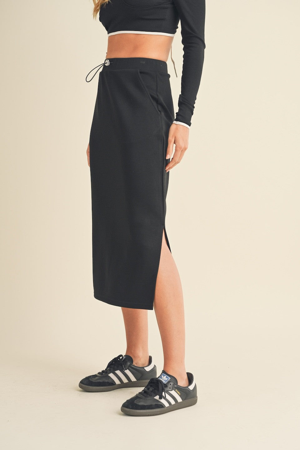 Sporty Basic Midi Skirt
