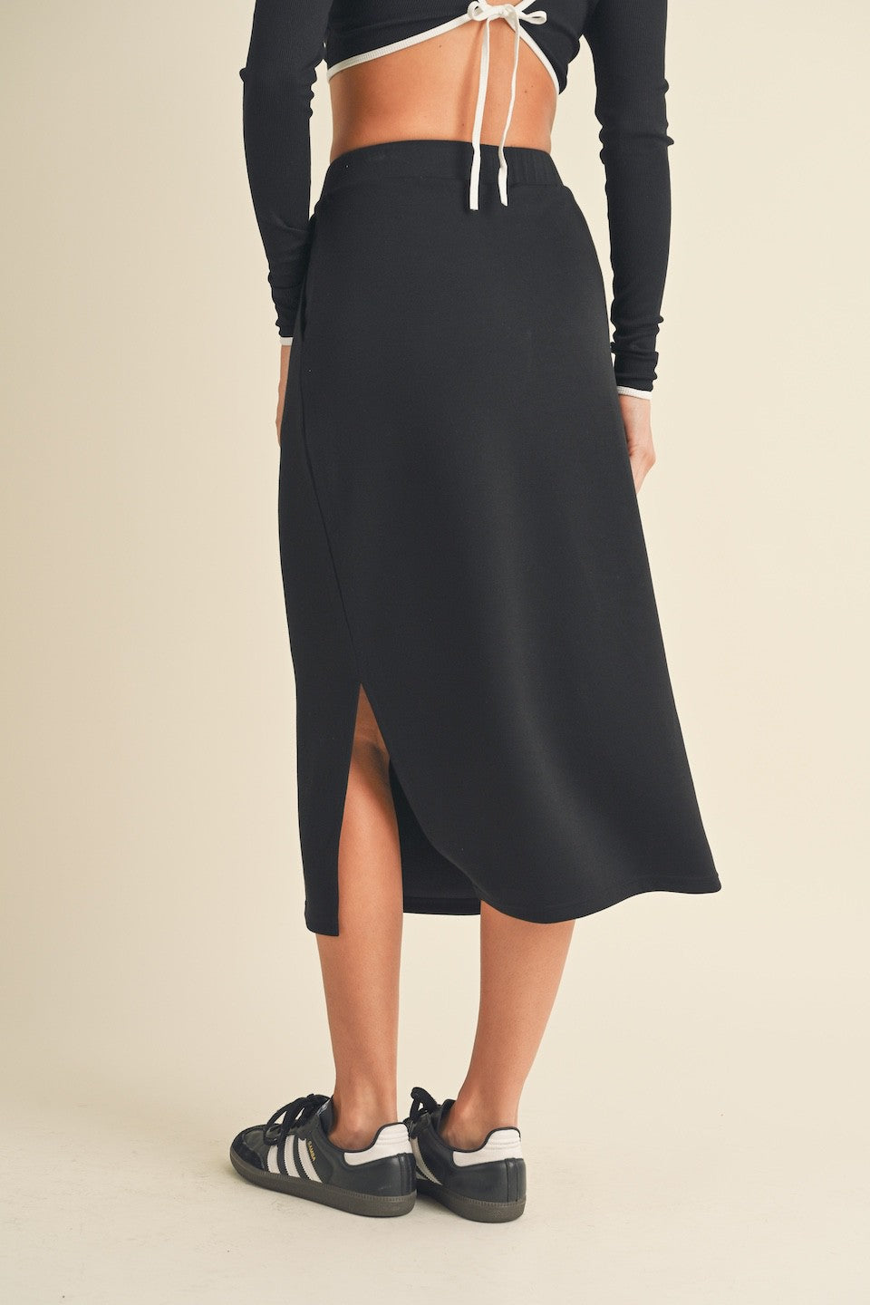 Sporty Basic Midi Skirt