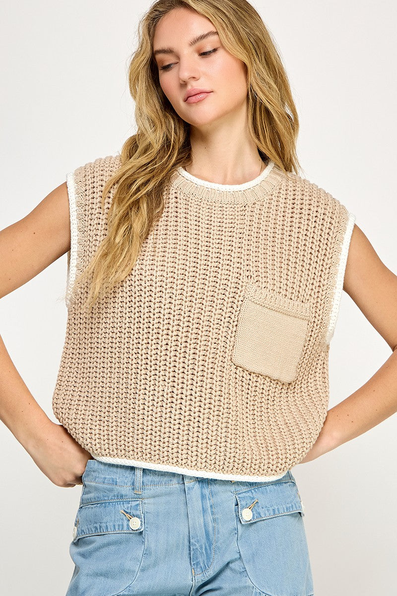 Soft Chunky Knit Sweater Vest