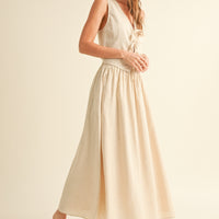 Linen Tie Front Vest