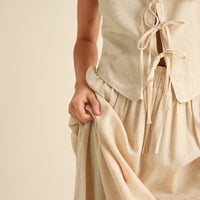 Linen Tie Front Vest