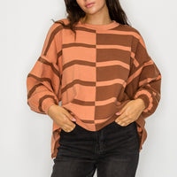 Choco Uptown Stripe Pullover