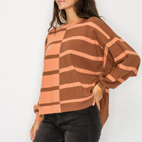 Choco Uptown Stripe Pullover