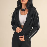 Zip-Up Cropped Lounge Hoodie