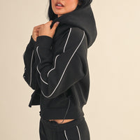Zip-Up Cropped Lounge Hoodie