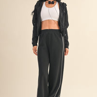 Zip-Up Cropped Lounge Hoodie