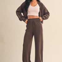 Zip-Up Cropped Lounge Hoodie
