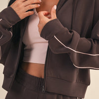 Zip-Up Cropped Lounge Hoodie