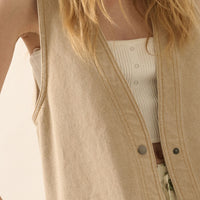 Longlined Denim Vest