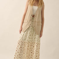 Longlined Denim Vest